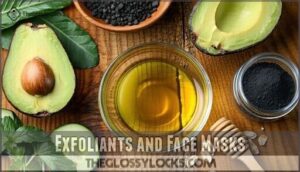 exfoliants and face masks