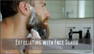 exfoliating with face scrub