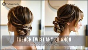 french twist and chignon