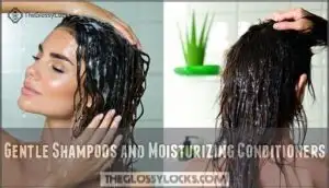 gentle shampoos and moisturizing conditioners