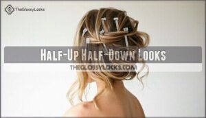 half-up half-down looks