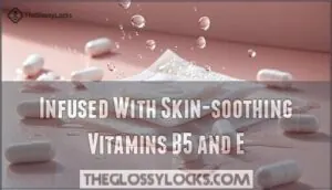 infused with skin-soothing vitamins b5 and e infused with skin-soothing vitamins b5 and e