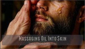 massaging oil into skin