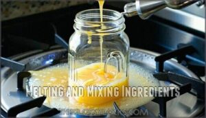 melting and mixing ingredients