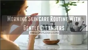 morning skincare routine with gentle cleansers