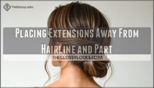 placing extensions away from hairline and part