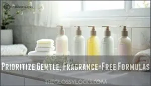 prioritize gentle, fragrance-free formulas prioritize gentle, fragrance-free formulas