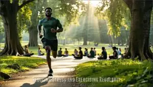 reducing stress and exercising regularly