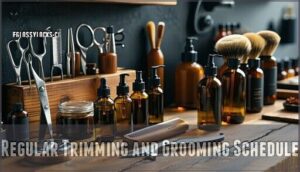regular trimming and grooming schedule