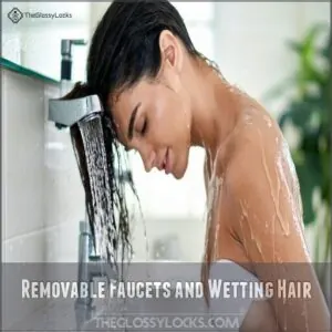 removable faucets and wetting hair removable faucets and wetting hair