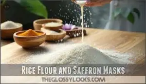 rice flour and saffron masks