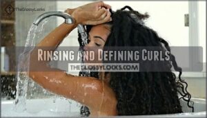 rinsing and defining curls