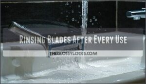 rinsing blades after every use