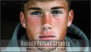 rugged patchy stubble