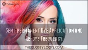 semi-permanent dye application and re-dye frequency