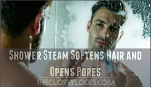 shower steam softens hair and opens pores