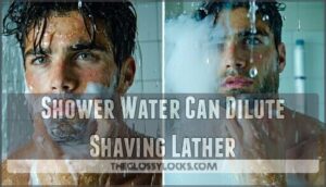 shower water can dilute shaving lather