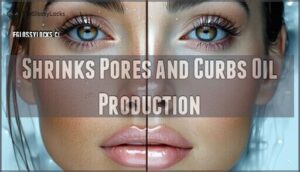 shrinks pores and curbs oil production