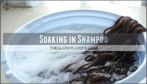 soaking in shampoo