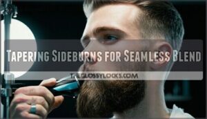 tapering sideburns for seamless blend
