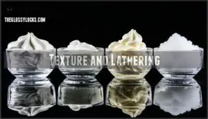 texture and lathering texture and lathering