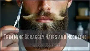 trimming scraggly hairs and neckline