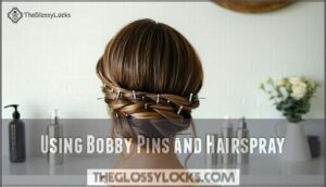 using bobby pins and hairspray
