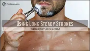 using long steady strokes