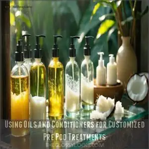 using oils and conditioners for customized pre poo treatments