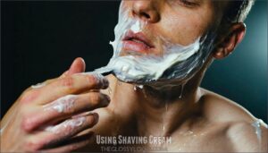 using shaving cream using shaving cream
