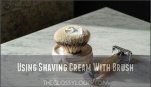 using shaving cream with brush