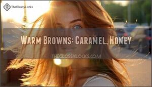 warm browns: caramel, honey