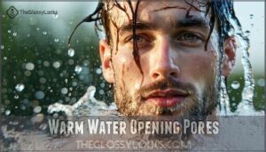 warm water opening pores