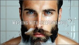 washing with beard shampoo