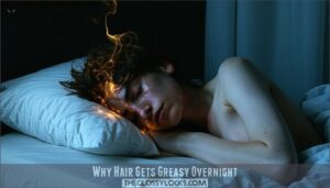 why hair gets greasy overnight