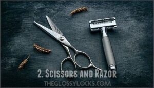 2. scissors and razor