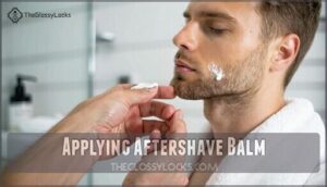 applying aftershave balm