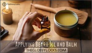 applying beard oil and balm