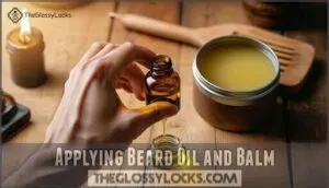 applying beard oil and balm