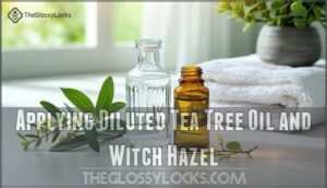 applying diluted tea tree oil and witch hazel