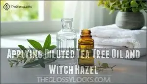 applying diluted tea tree oil and witch hazel