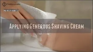 applying generous shaving cream