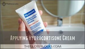 applying hydrocortisone cream
