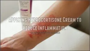applying hydrocortisone cream to reduce inflammation