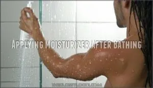 applying moisturizer after bathing