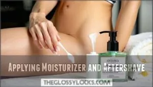 applying moisturizer and aftershave applying moisturizer and aftershave