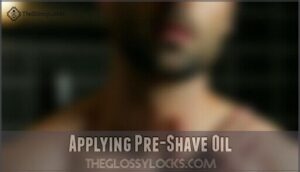 applying pre-shave oil