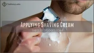 applying shaving cream