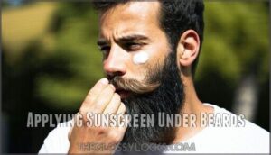 applying sunscreen under beards