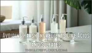 avoiding harsh ingredients like acids and sulfates